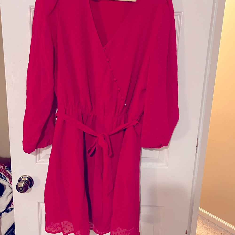Pop Sugar | hot pink dress with tie